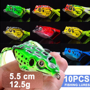 10pcs Frog Soft Lures 5.5cm 12.5g Topwater Bass Fishing lures lots Crankbaits