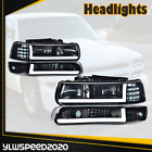 Fit For Chevy Silverado 99-02 Tahoe 00-06 Smoke LED DRL Headlights & Bumper Lamp (For: 2000 Chevrolet Silverado 1500)