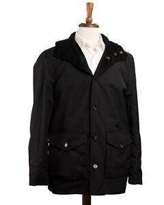 Kired by Kiton NWT $5,700 Black Cashmere Reversible Storm System Coat (52 IT) L