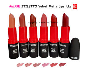 6 PCs Amuse STILETTO Velvet Matte Lipsticks - Long Lasting Matte Lipstick Set