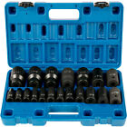 Impact Socket Set 1/2 Inches 19 PCS, 3/8'' to 1-1/2'' SAE 6-Point Hex Sockets