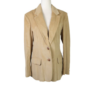 Vintage 70s Sears khaki tan corduroy blazer jacket Women 12