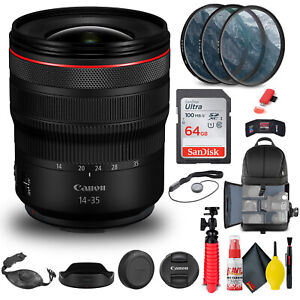 Canon RF 14-35mm f/4L IS USM Lens (4857C002) + Filter + BackPack + 64GB + More