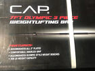 Cap 7' Ft Olympic Weight Lifting Steel Bar Black 3 Pcs Ships ASAP! Home Workout