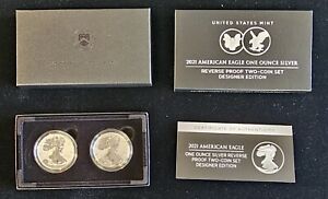 New Listing2021-W/S Silver American Eagle Reverse Proof Two-Coin Set Designer Edition