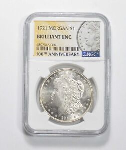 1921 BU 100th Ann 2021 Special Label MS Unc Morgan Silver Dollar NGC *0156