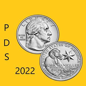 2022 P D S  (3 Coin) American Women Quarters - Wilma Mankiller (BU)