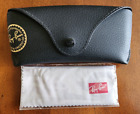 RAY BAN SUNGLASS CASE BLACK NEW WITH CLEANING CLOTH