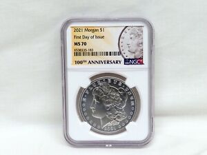 Rare 2021-P Morgan Silver Dollar NGC MS 70 First Day of Issue FDOI 33647-21