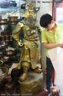 76 Purple Bronze Cloisonne Gold Gilt Dragon Guan Gong Guan Yu warrior God Statue