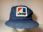 Vintage 1980's All Denim JEEP Trucker Patch Hat Made In USA
