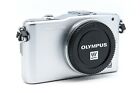 Olympus PEN E-PM1 12.3MP Digital Camera (Silver Body) + flash + strap + charger