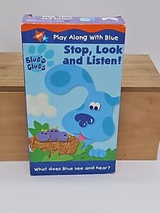 Blues Clues - Stop, Look and Listen Vintage  (VHS, 2000) Steve~51 Minutes