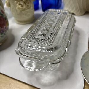 Vintage Wexford by Anchor Hocking Glass Covered Butter Dish Dining Dinnerware