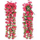 LOT Artificial Violet Flowers Fake Plants Decor Hanging Outdoor Home Yard Garden
