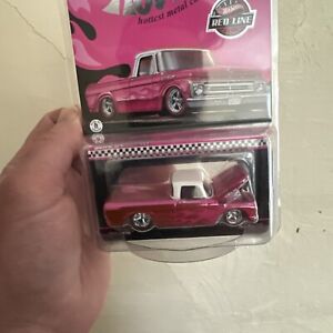 Mattel Hot Wheels RLC Ford F100 1/64 Pickup Truck - Pink (HNL11)
