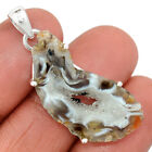 Natural Oco Geode Druzy - Brazil 925 Sterling Silver Pendant Jewelry CP37286
