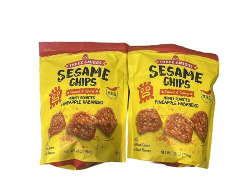 2-PACK Three Amigos Sesame Chips Sweet & Spicy 28 OZ each