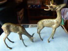 Vintage set of 2 Brass Spotted Deer,  Korea
