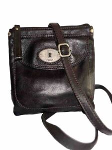 FOSSIL MADDOX  BLACK LEATHER CROSSBODY SHOULDER BAG EXCELLENT