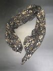 Vintage Black Gold Lace Hair Wrap Cover With Bakelite Ring Fastener