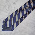 Brooks Brothers 346 Silk Tie Blue & Gold Repp Stripe 3.5 x 58 Made in USA EUC