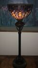 VINTAGE STAINED LEADED GLASS BOBECHE DESIGN LAMP ~ HANDEL TIFFANY STUDIOS LOOK
