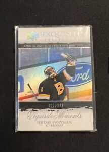 New Listing2021-22 Black Diamond Exquisite Collection Moments /399 Jeremy Swayman Rookie RC