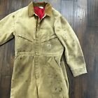 Carhartt Coveralls Mens Brown Canvas Lined 100 Year 1989 VTG 80s USA Thrashed!