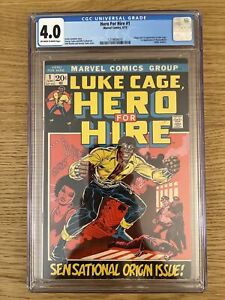 Hero for Hire 1 Marvel 1972 CGC 4.0 VG OW/W 1st Appearance Luke Cage Power Man