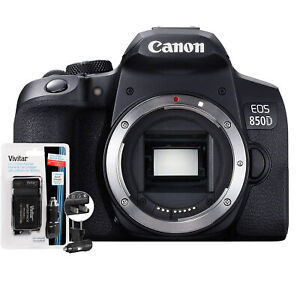 Canon EOS 850D / Rebel T8i DSLR Camera Body with Replacement Battery and Charger