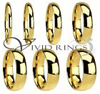 Gold Plated Stainless Steel Ring Plain Wedding Band Size 4 to 14.5