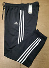 adidas Men's Jogger Pants Large Black 3 Stripe Tricot Athletic RFID Block MRP$45