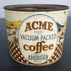 vintage Acme 1 lb Vacuum Packed coffee tin can American Stores Philadelphia