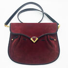 KORET Vintage Suede Shoulder Bag Purse - Burgundy Red, Black, Gold Hardware