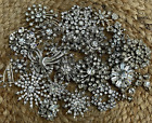 Vintage Jewelry Lot Rhinestones Brooches Pin Earrings Art Deco Atomic Spray