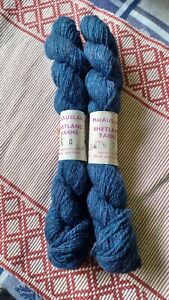 New ListingLot of 2 skeins MacAuslan Shetland Yarn 100% New Wool: 2608 Lomon D Blue