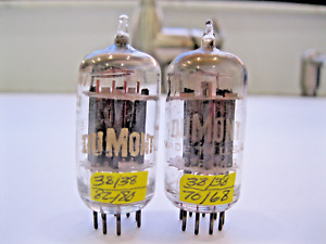 2 DUMONT/TUNG-SOL 5687 AUDIO VACUUM TUBES, BLACK PLATE, O/D GETTER, TV-7 TESTED