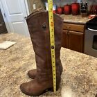Frye Boots Womens Size 8.5B Jackie Button Dark Brown Leather Tall Western Riding