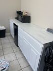 Used White kitchen cabinets for sale Including Faux Marble Ikea Counter