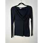 Cabi Black Long Sleeve Crossover Front Top Sz S