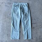 Vintage 90s Levi's 501 Button Fly Made In USA Teal Blue Denim Jeans 34x30