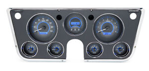 1967-72 Chevrolet Truck C10 VHX Dakota Digital Gauges Carbon/Blue Digital Clock