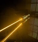 Brass  591nm Golden Yellow Laser Pointer Pen SOS Wicked Lasers+5X Caps