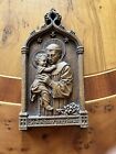 Vintage Barwood  St. Anthony Pray For Us Resin Wall Plaque Christianity Art