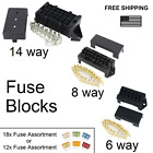 6, 8, 14 Way Fuse Block Box Holder w Terminals Universal Automotive ATC/ATO 12V
