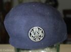 US Vietnam Women's USAF Air Force Blue Wool Felt Beret Hat Cap W/ Badge Sz 21 29