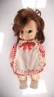 Vintage 1974 Horsman Doll - Red Hair Green Eyes - Checkered Dress w/ Shoes -bjhg