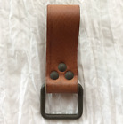 Vintage  Leather Belt Loop Dangler Bushcraft Gear Holder Knife Saw Keys D RING