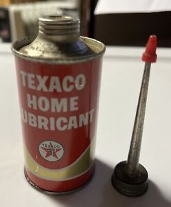New ListingVintage TEXACO HOME LUBRICANT HOUSEHOLD HANDY OILER OIL TIN CAN 3 Oz. Red Star